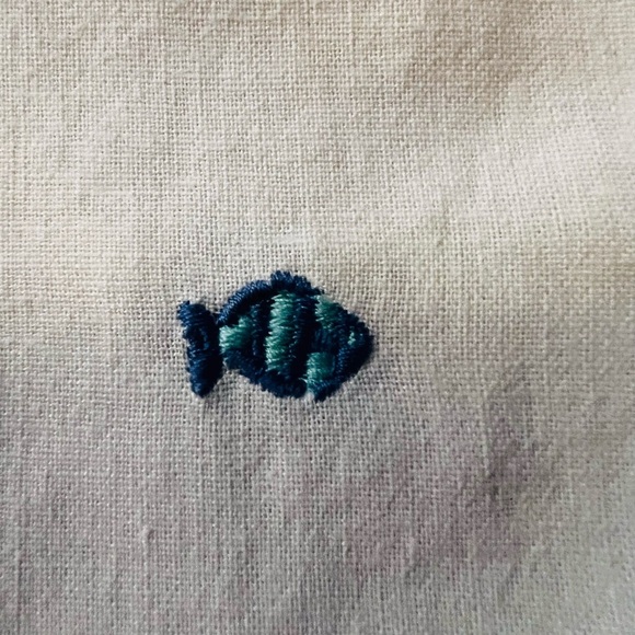 Janie and Jack White Romper With Blue Embroidered Fish Size 6-12 Months - Picture 4 of 7